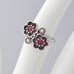 Vintage Avon Flower Ring Size 5.5 Faux Ruby and Faux Pearl Silver Tone