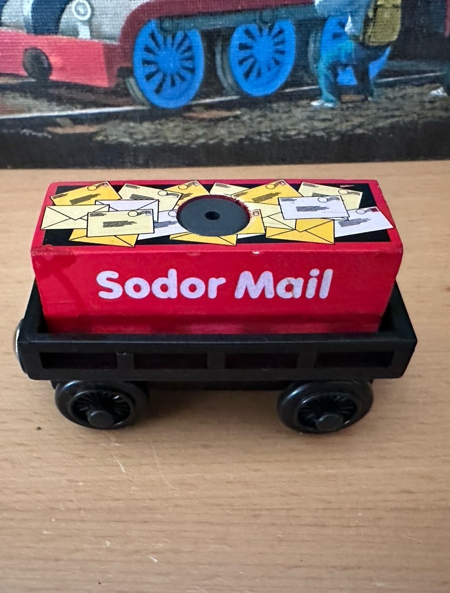 MEGA RARE Learning Curve Wooden Thomas Train Cargo Car Unreleased Mail Cargo!