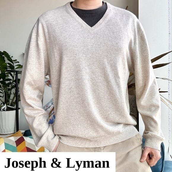 Joseph & Lyman Cashmere Ivory Beige Longsleeve Sweater XL