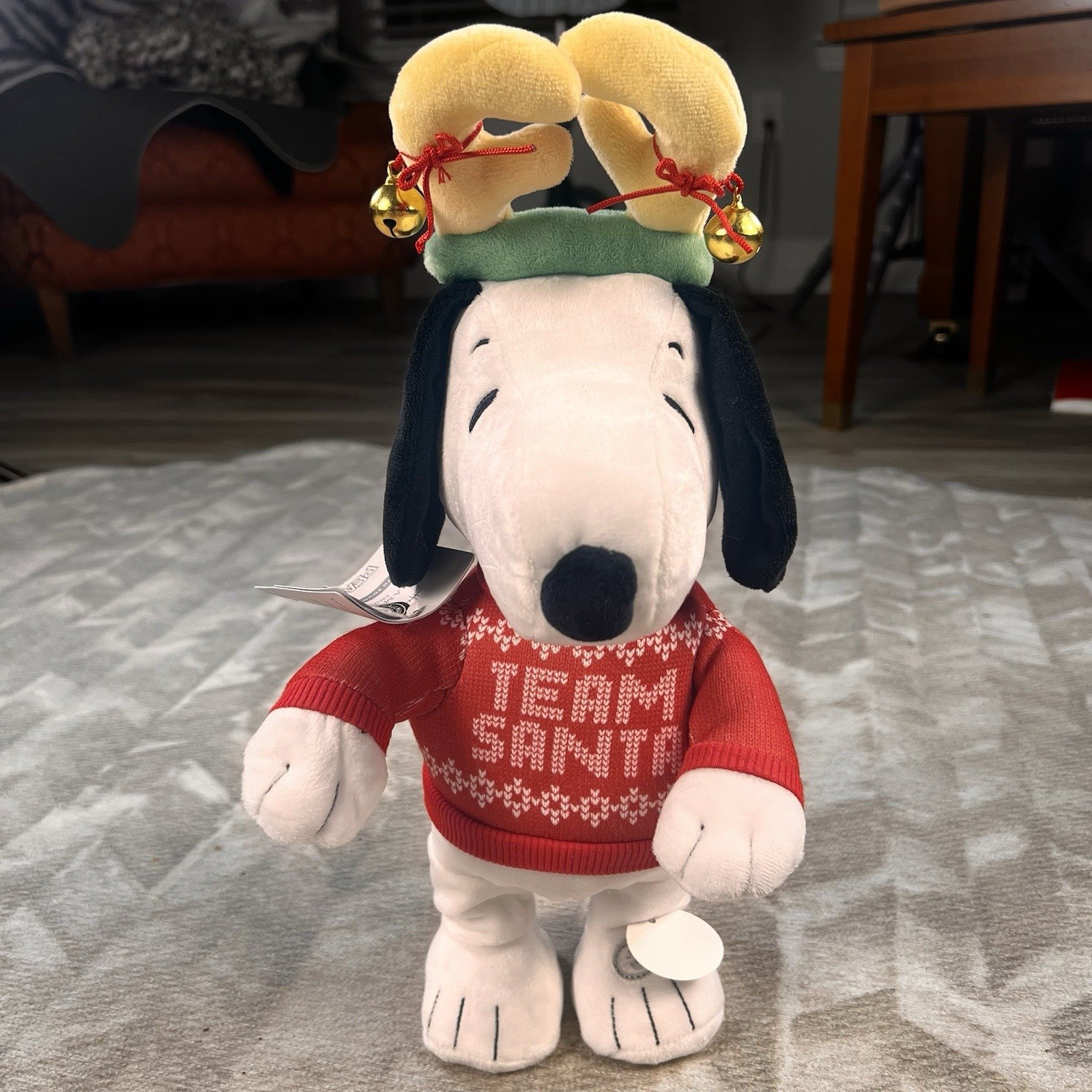 Hallmark 2024 Peanuts Team Santa Snoopy Plush With Sound Motion Dance NEW NWT
