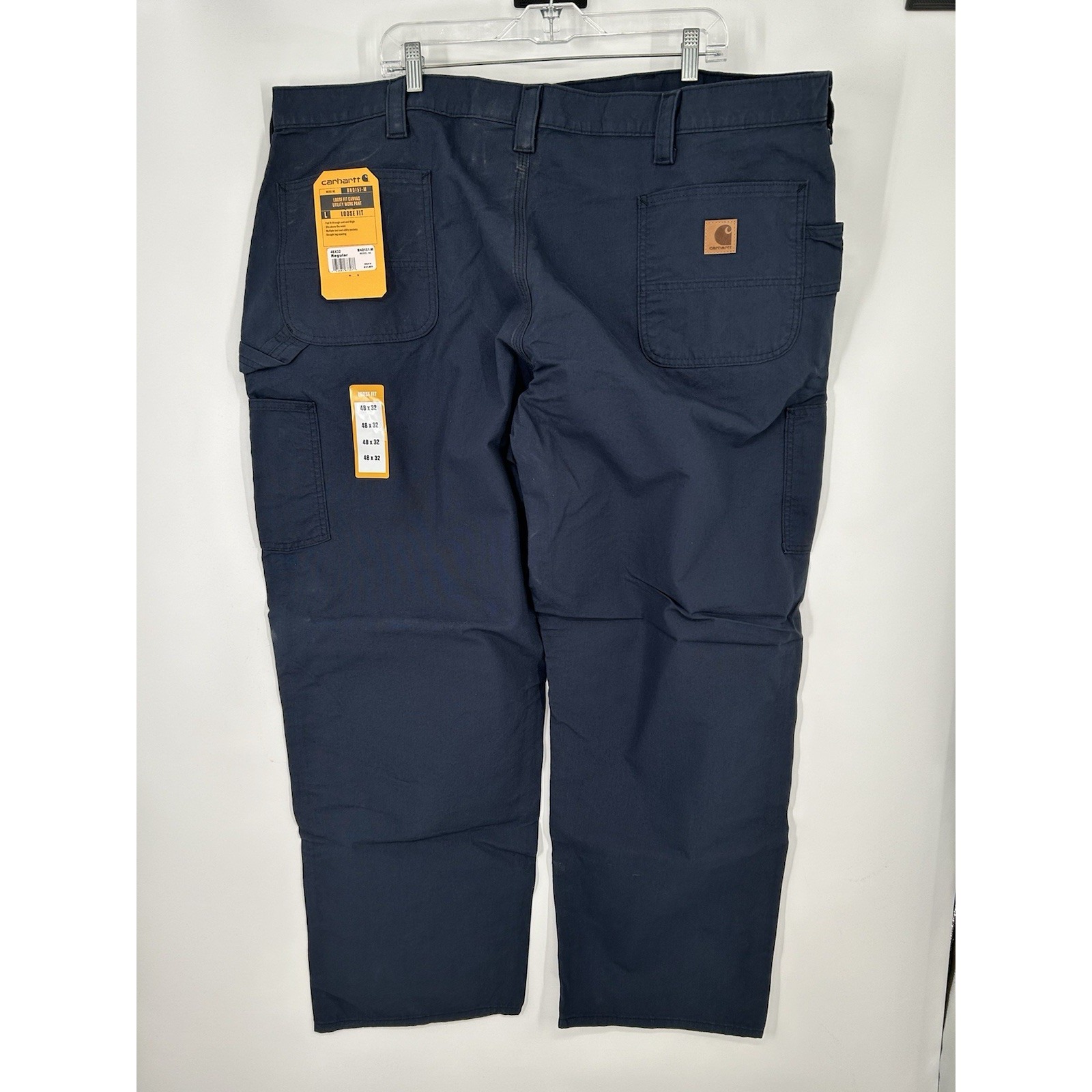 Carhartt Loose Fit Canvas Work Carpenter Pants B151 NVY Workwear Baggy 48x32