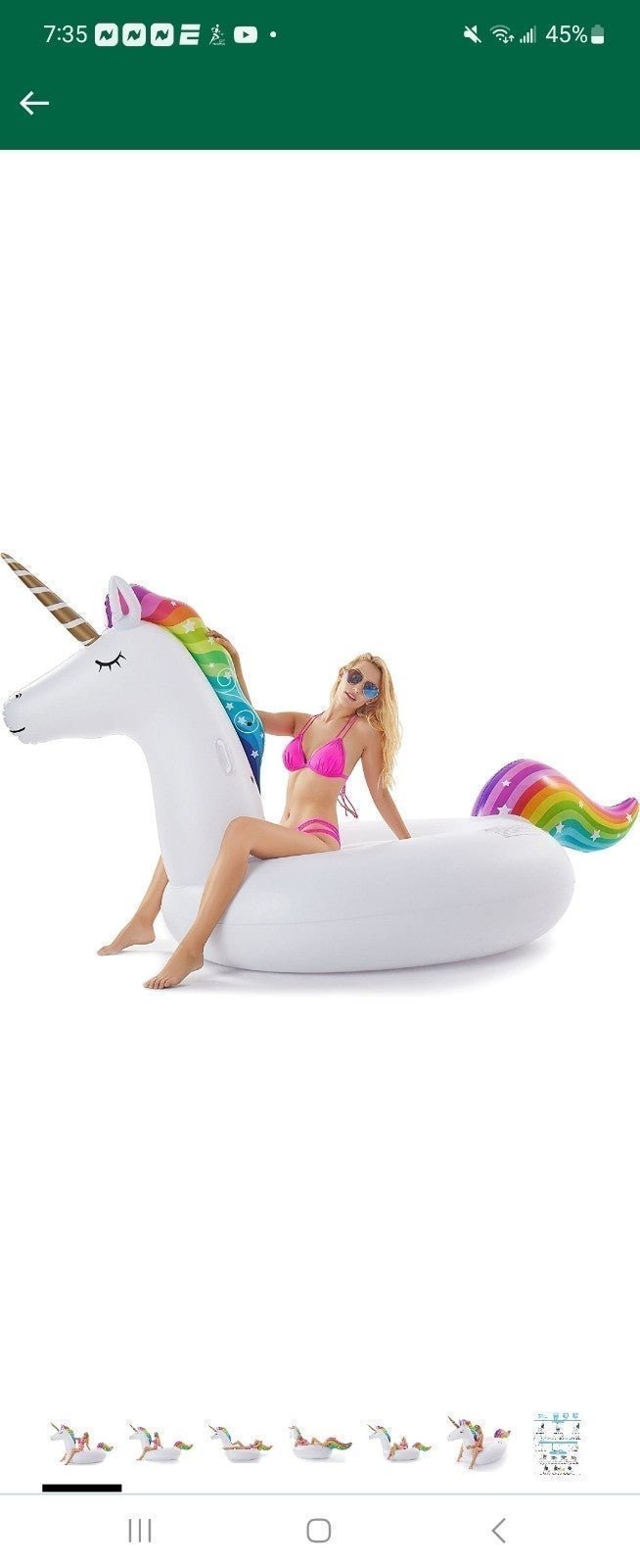 UNICORN FLOAT AND RAINBOW CLOUD DRINK HOLDER FLOAT FOR POOL 2 for 1