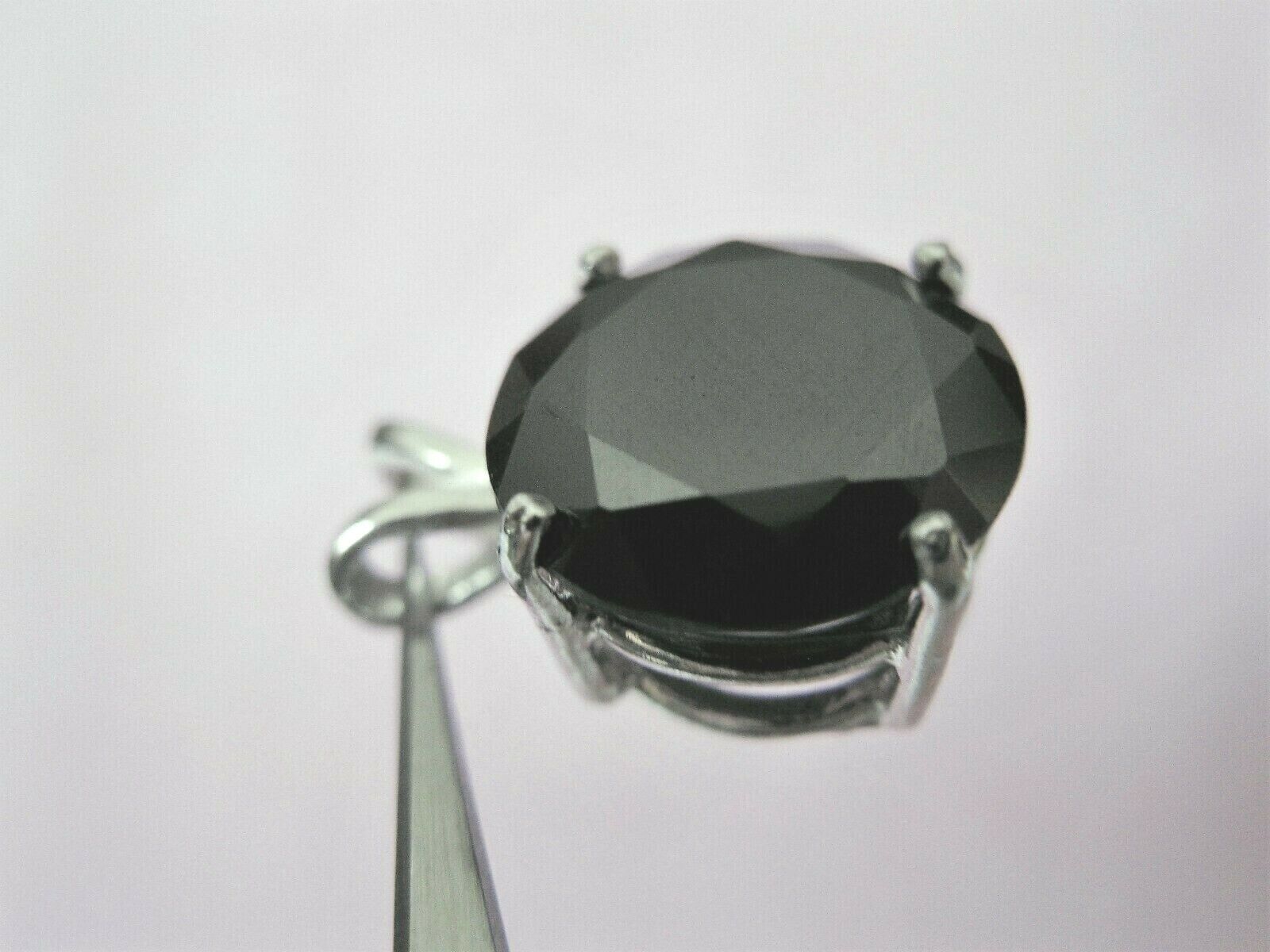 4.03ct 100% REAL NATURAL BLACK DIAMOND NECKLACE FREE DIAMOND TESTER*CERTIFI CATE