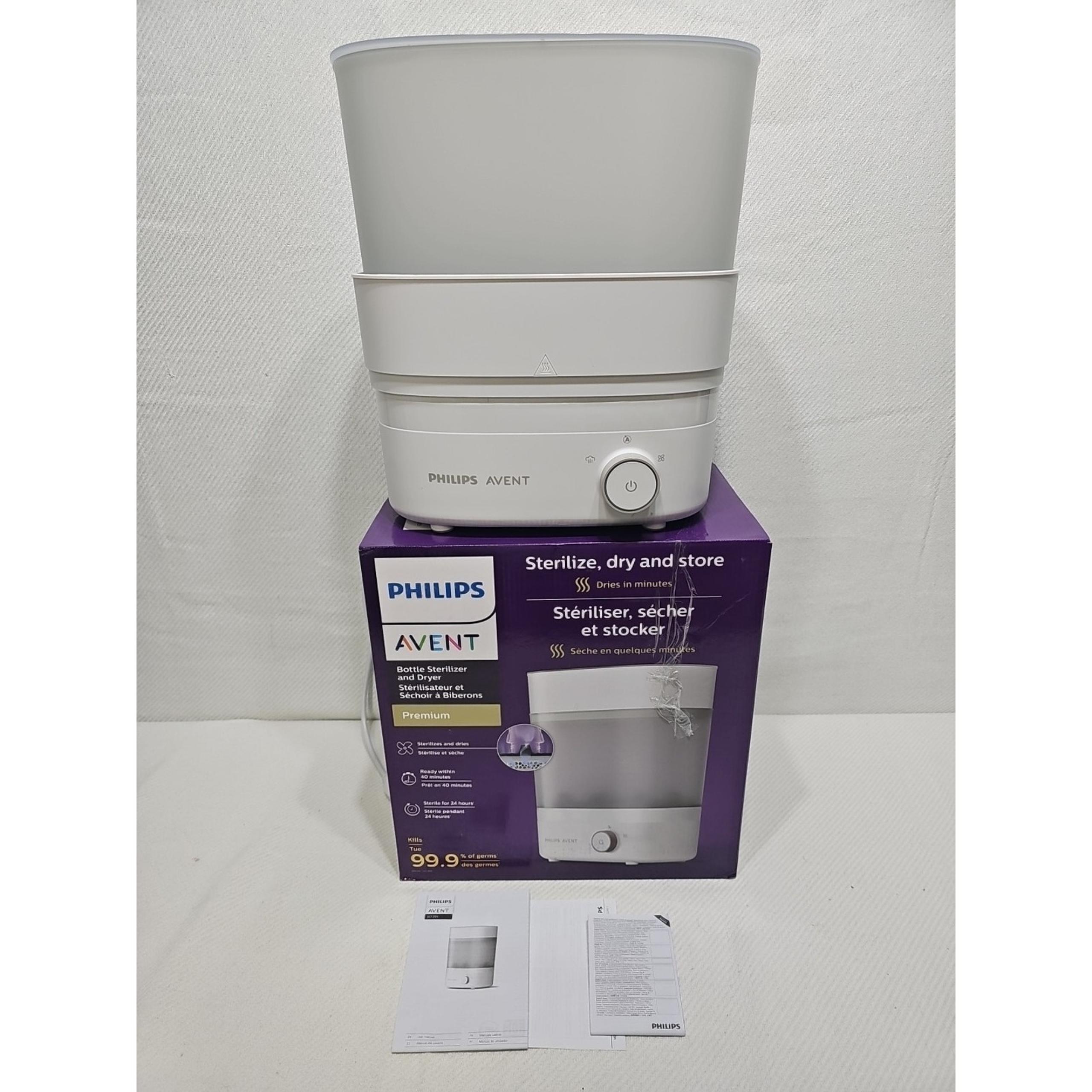 Philips AVENT Premium Baby Bottle Sterilizer with Dryer, SCF293/00 OPEN NEW