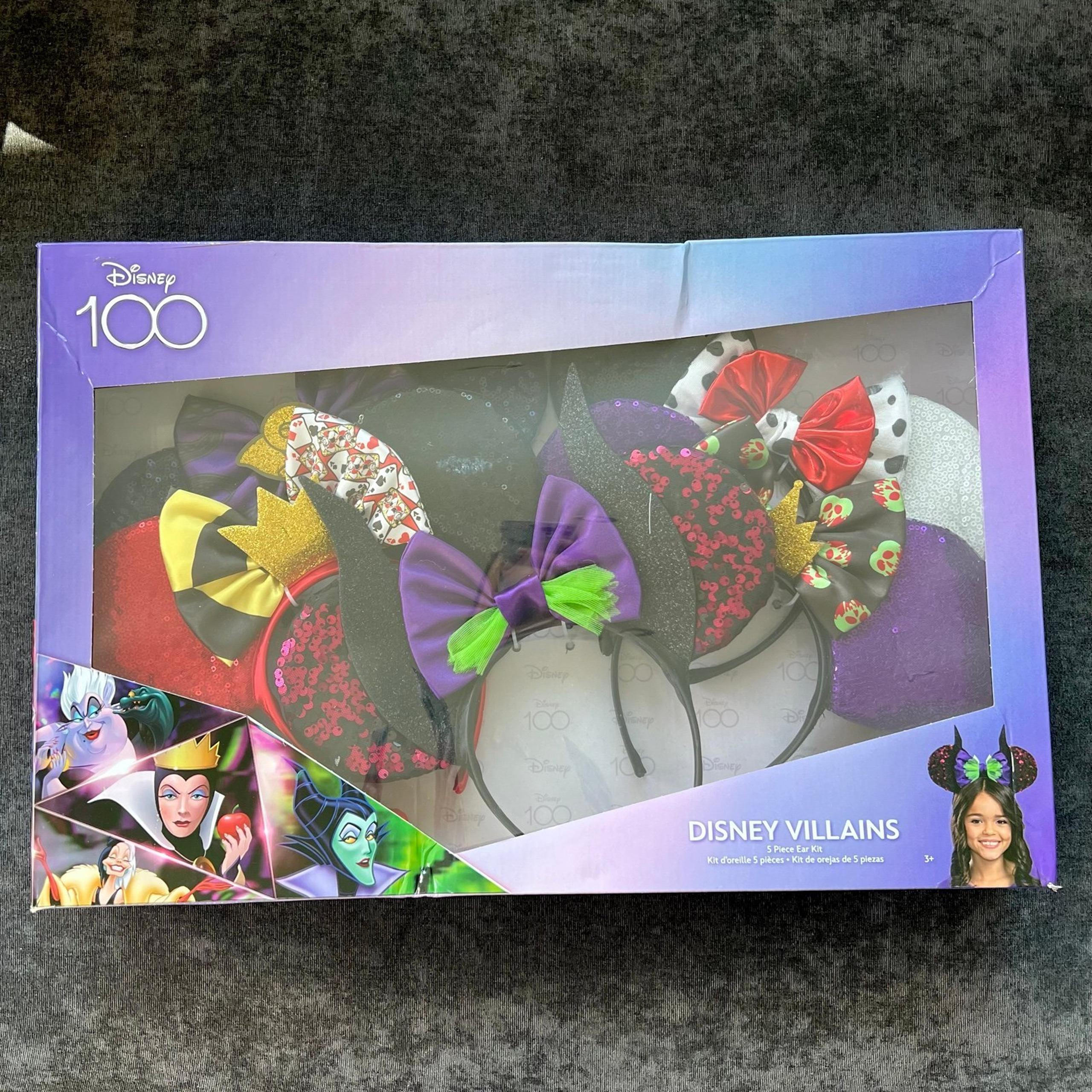 NIB Disguise Girls Disney Villains Boxed Ear Set, 5 pcs.