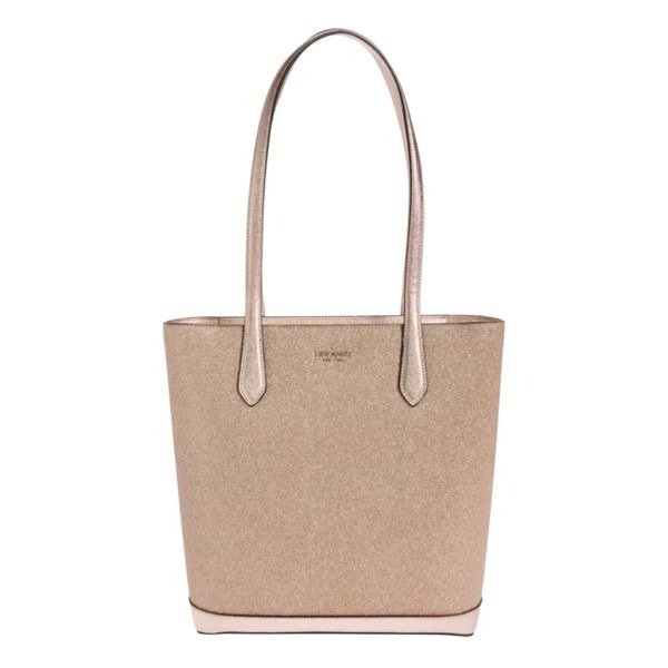 Kate Spade Tinsel Tote Bag in Metallic Saffiano Rose Gold