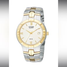 Citizen Quartz Date Two Tone White Dial Watch