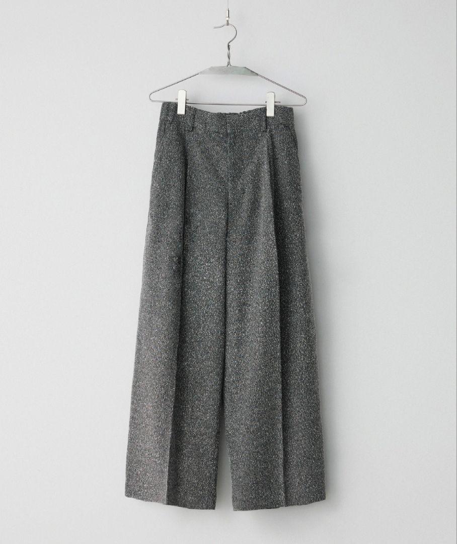 ル 年末のプロモーション WYM SLACKS BAGGY TUCK DEEP TWEED BREEZE Dress front flat - パンツ