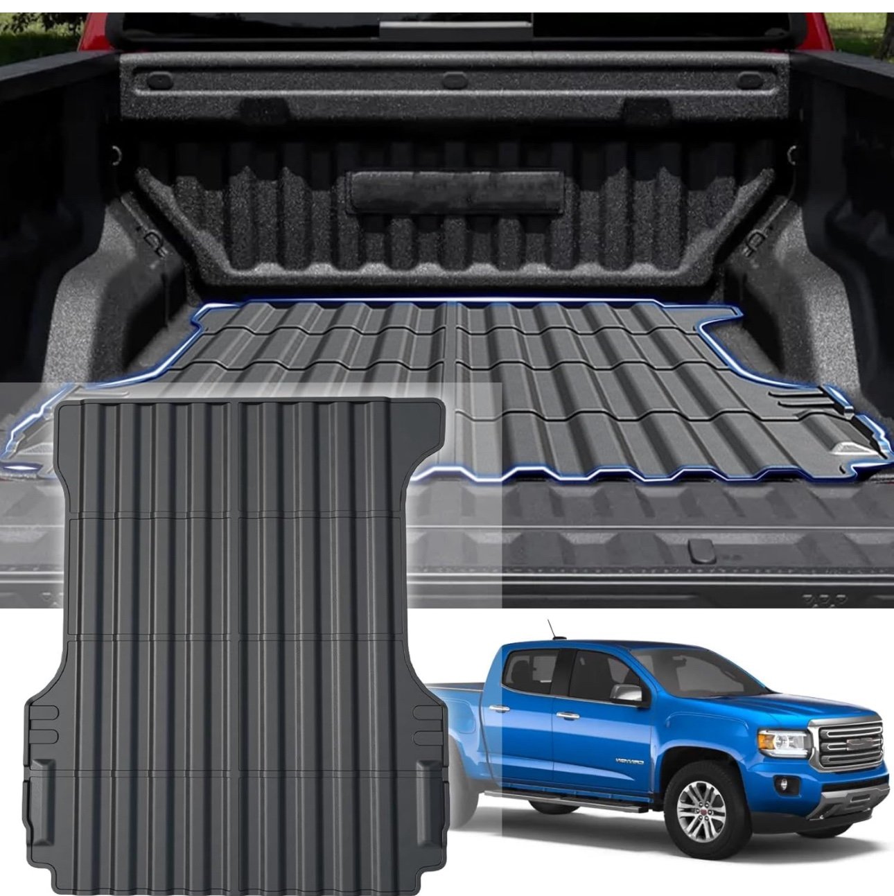 Truck Bed Mat for 2015-2022 Chevy Colorado 5FT Accessories All Weather TPE Liner