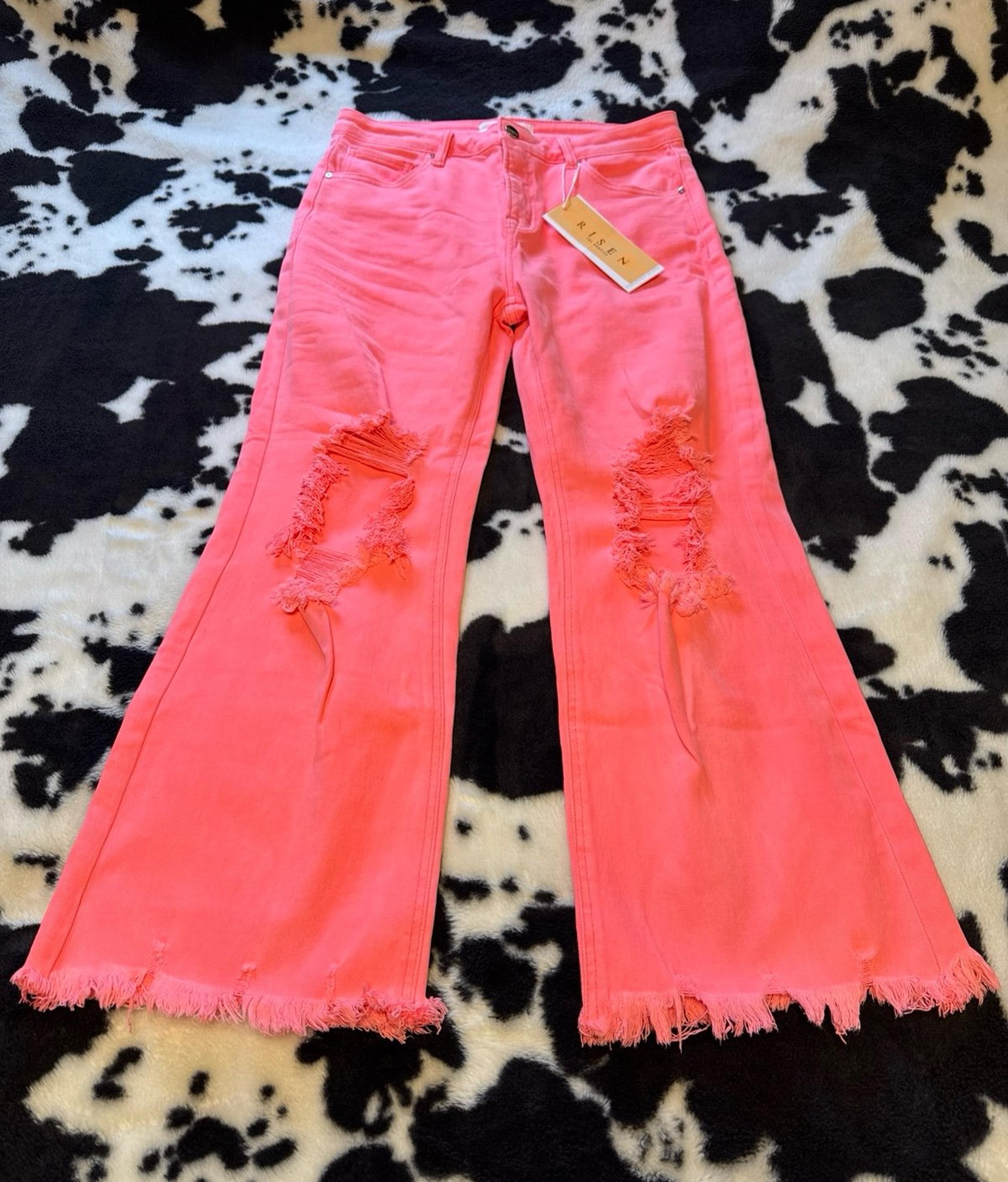 RISEN SIZE 13 CRAZY ABOUT YOU CORAL DISTRESSED JEANS!! NEW IN PACKAGE.