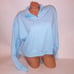 Victoria Secret Sweater XL Light Blue Solid Pullover Fleece 1/2 Zip Long Sleeve