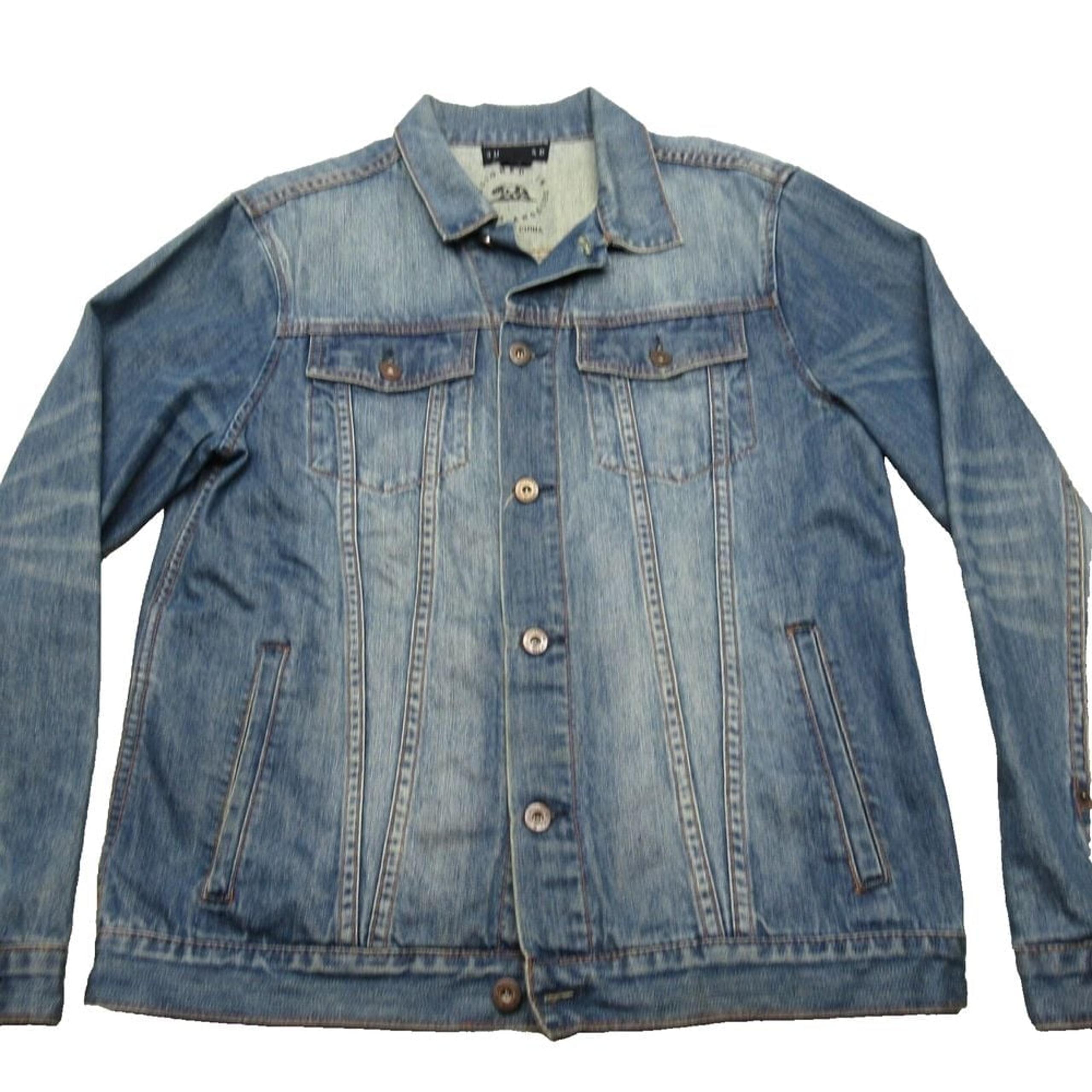 Bullhead Denim Co Denim Jacket Mens Large Blue Cotton Pockets Button Front Y2K