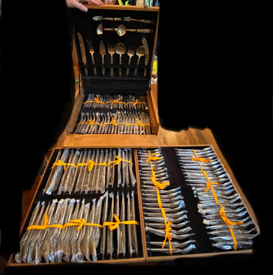 Vintage 144pc silverware set in box