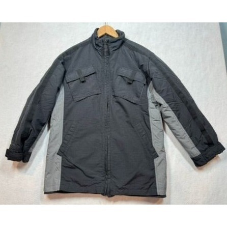 Nike Portal Full Zip Winter Jacket Insulated Lined Black Gray Coat Boys XL 18-20