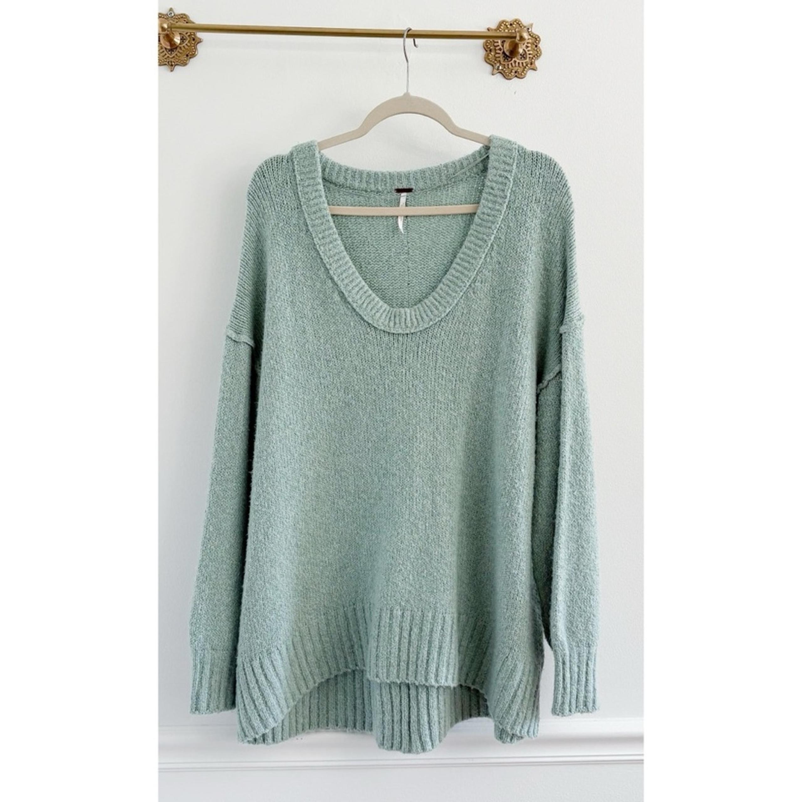 Free People Spearmint Brookside Tunic Oversized Sweater