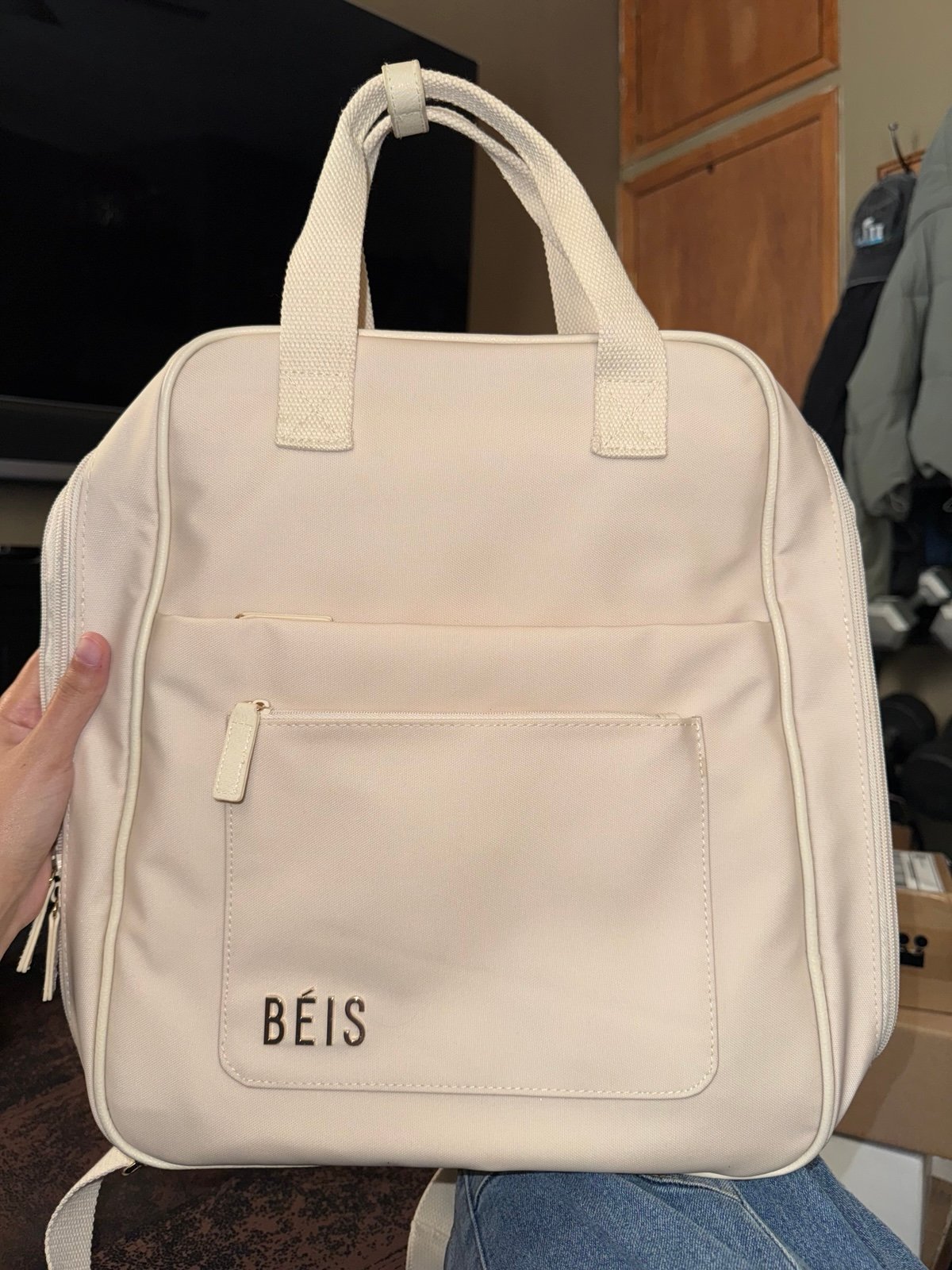 BÉIS The Expandable Backpack in Beige ✨