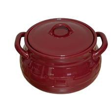 Longaberger Woven Traditions 4 Qt 10 Round Covered Casserole Paprika USA w/ Lid