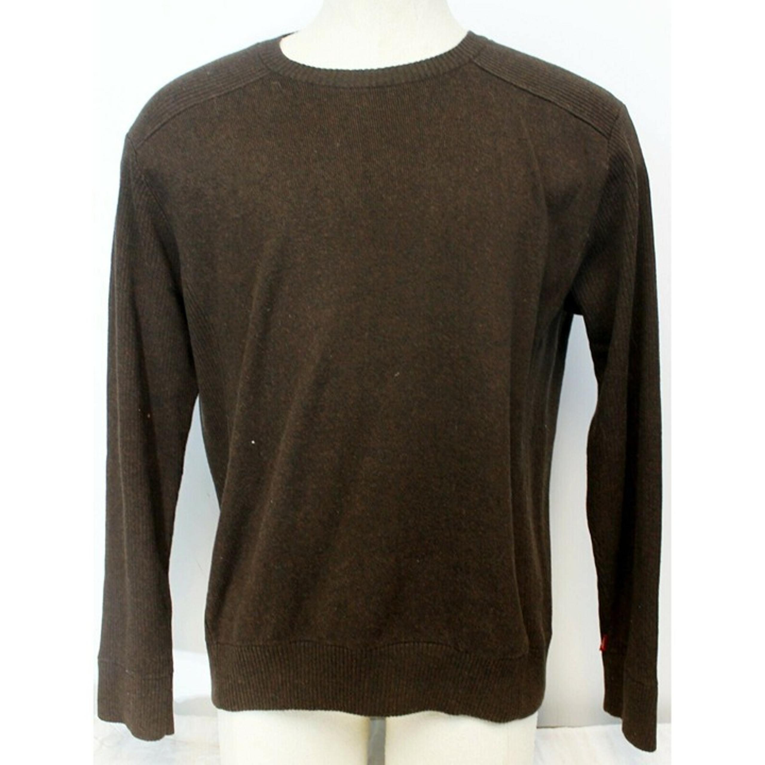 Levi's Knit Brown Sweater Mens L Long Sleeve Crew Neck Pullover Solid Ribbed