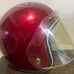 Vintage 1970s Era Hustler 200 Motorcycle Helmet Burgundy W/ Face Shield FOR DIS