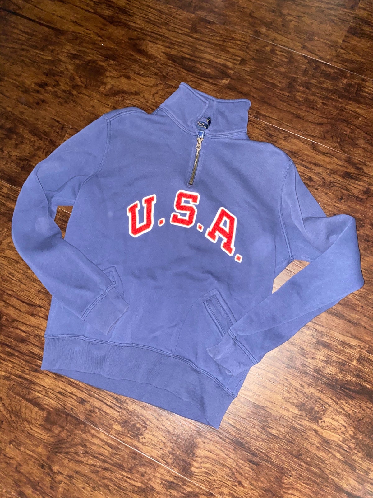 Polo Ralph Lauren 1/4 zip blue size large womens jacket USA sweater soccer