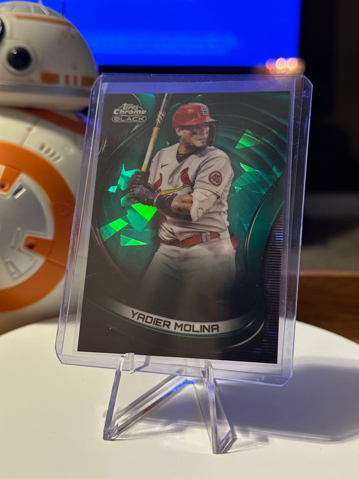 2022 Topps Chrome Black Yadier Molina Green Refractor /99