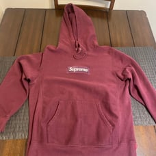 Supreme Box Logo Hooded Sweatshirt burgandy