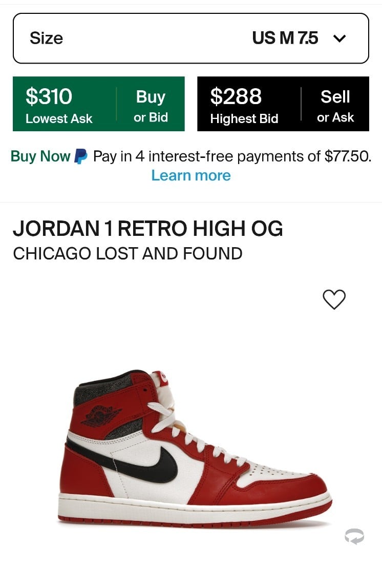 Jordan 1 high lost and found with out box