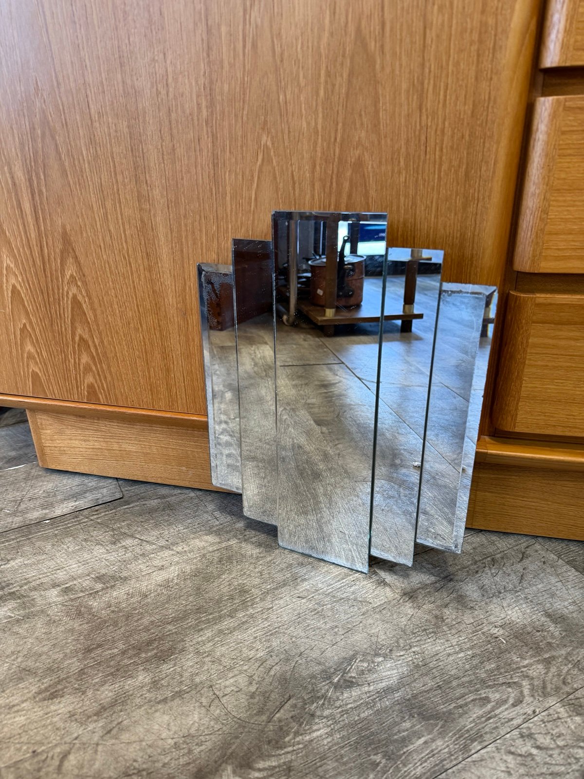 art deco five-panel mirror