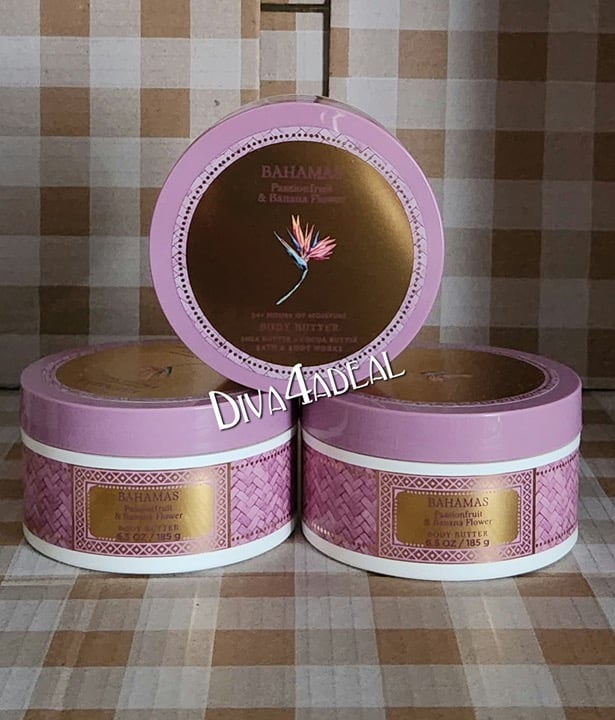 3x Bath & Body Works BAHAMAS PASSIONFRUIT & BANANA FLOWER 6.5 OZ Body Butters