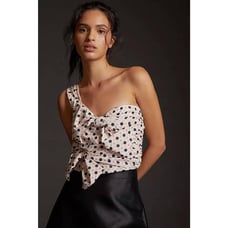 nwt ANTHROPOLOGIE MAEVE sz 14 Bow-Tie One-Shoulder Tank (neutral color)