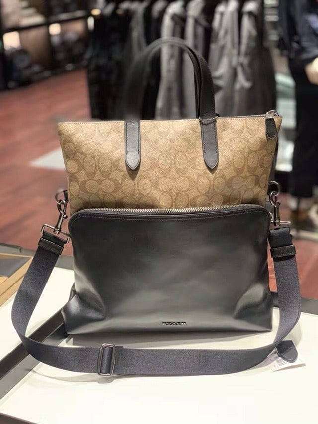 Coach Tan and Black Men's Bag