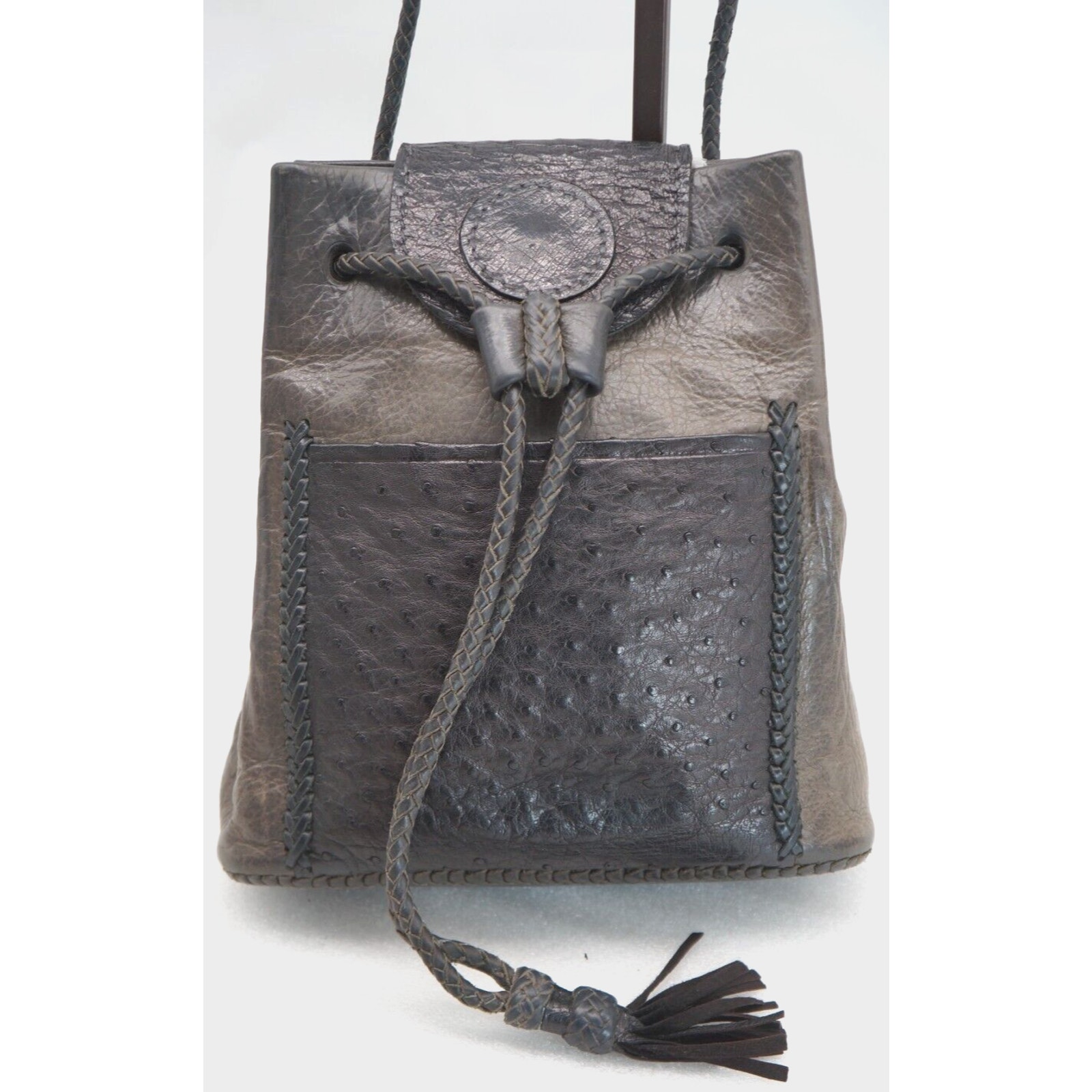 Stunning El Cuero del Toro Artisan Hand Made Ostrich & Leather Shoulder Bag