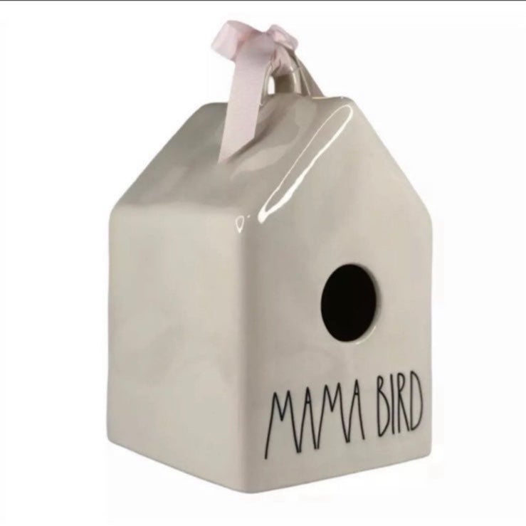 Rae Dae Dunn Square Mama Bird Birdhouse - Double Sided