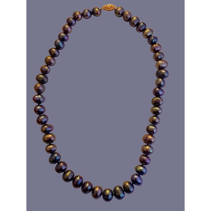 14k Clasp Natural Pearl 9.5-11mm 16.5 Long Pearl Necklace