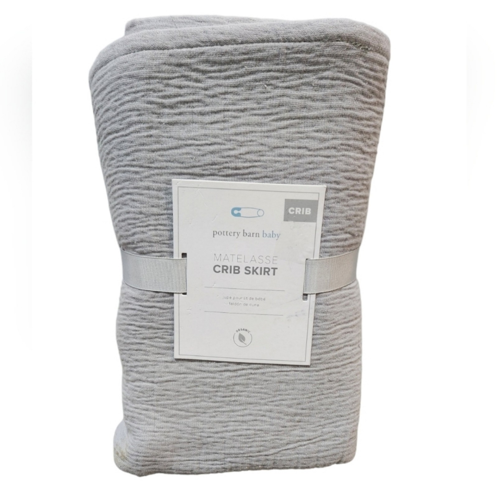 Pottery Barn Kids Organic Matelasse Cribskirt Grey