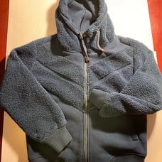 Koolaburra by UGG Bomber Jacket Womens Medium Teal Sherpa Fleece Hood Full Zip