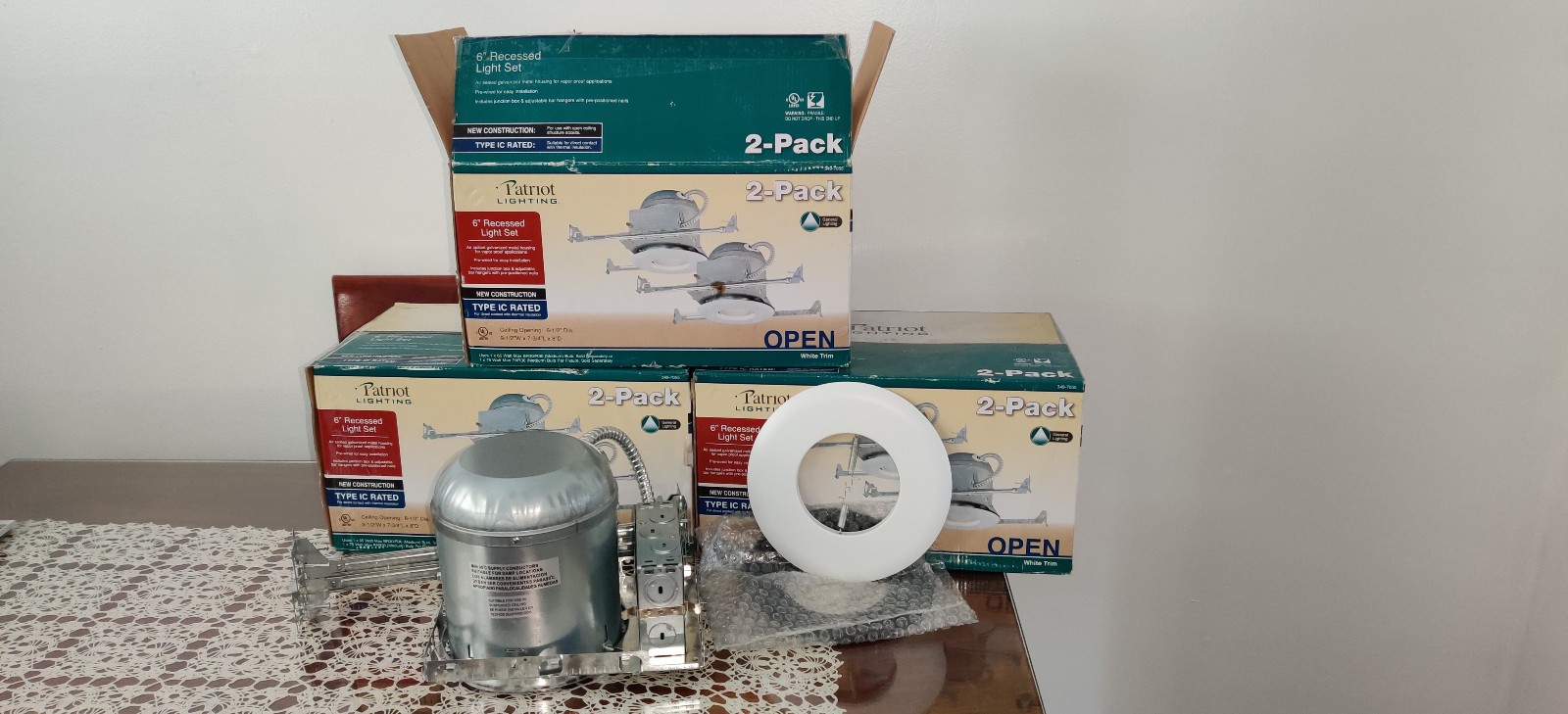 Indoor Patriot lighting Open Ceiling construction 6' Recessed light set 349-7055