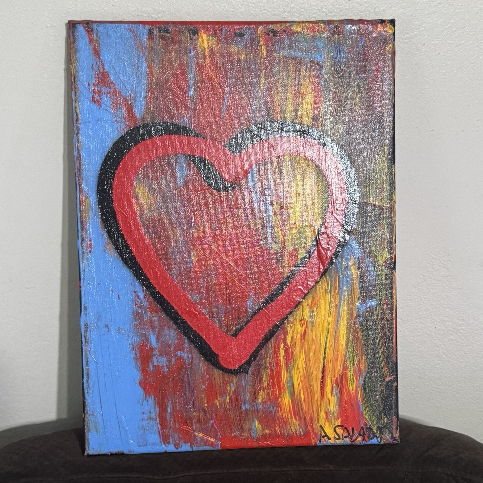 Heart Of Hope Abstract Layering Canvas Painting By Alejandro Rojas Salazar 2022