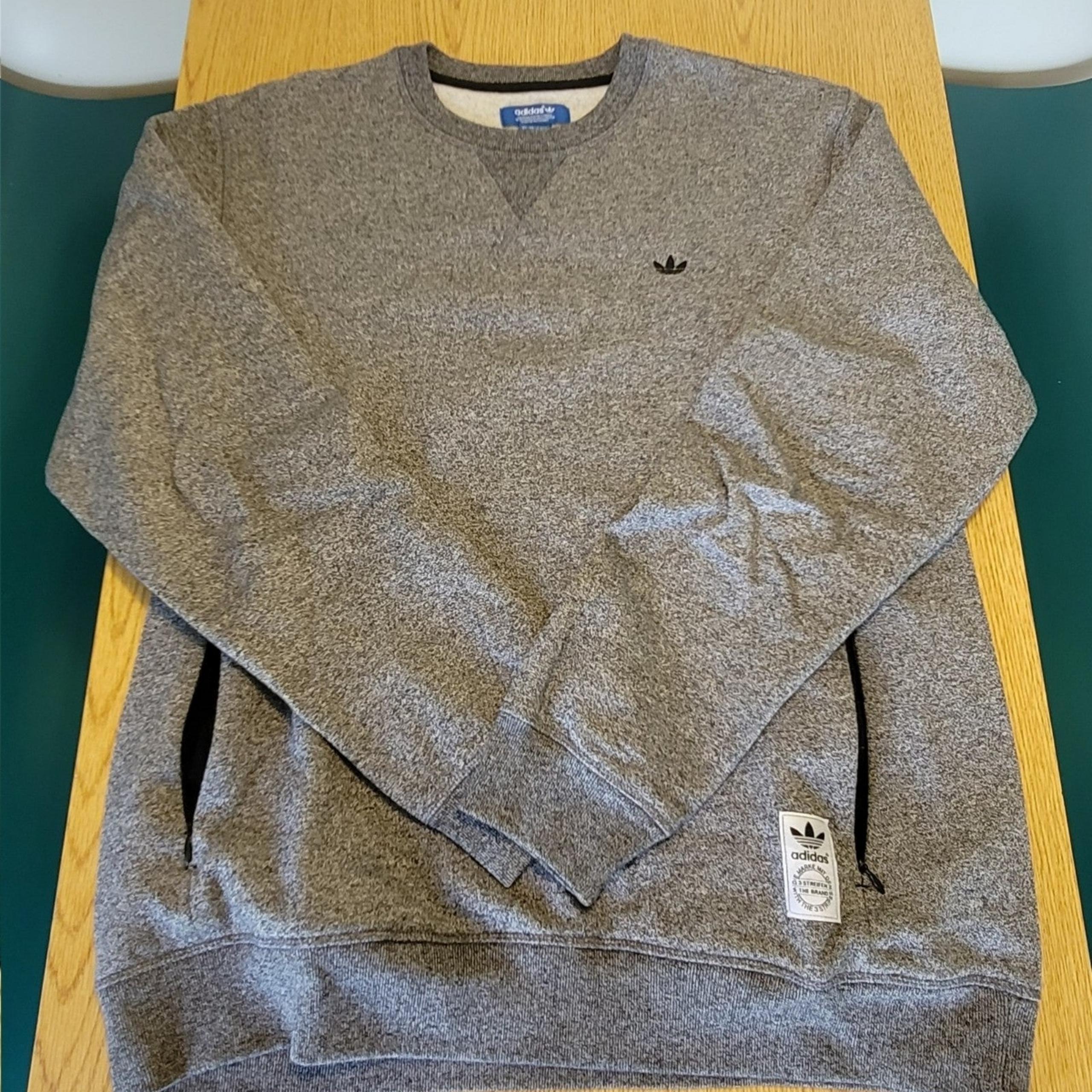 Adidas Originals trefoil Crewneck sweater heather grey sz large