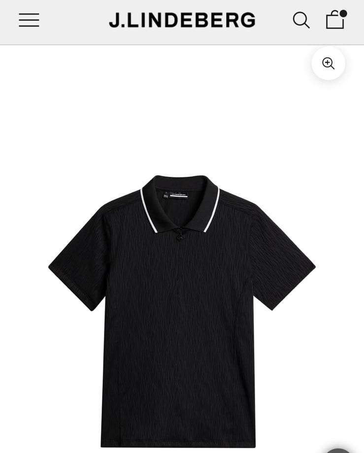 J.Lindeberg Womens Black Golf Polo with White Collar Detail New with tags