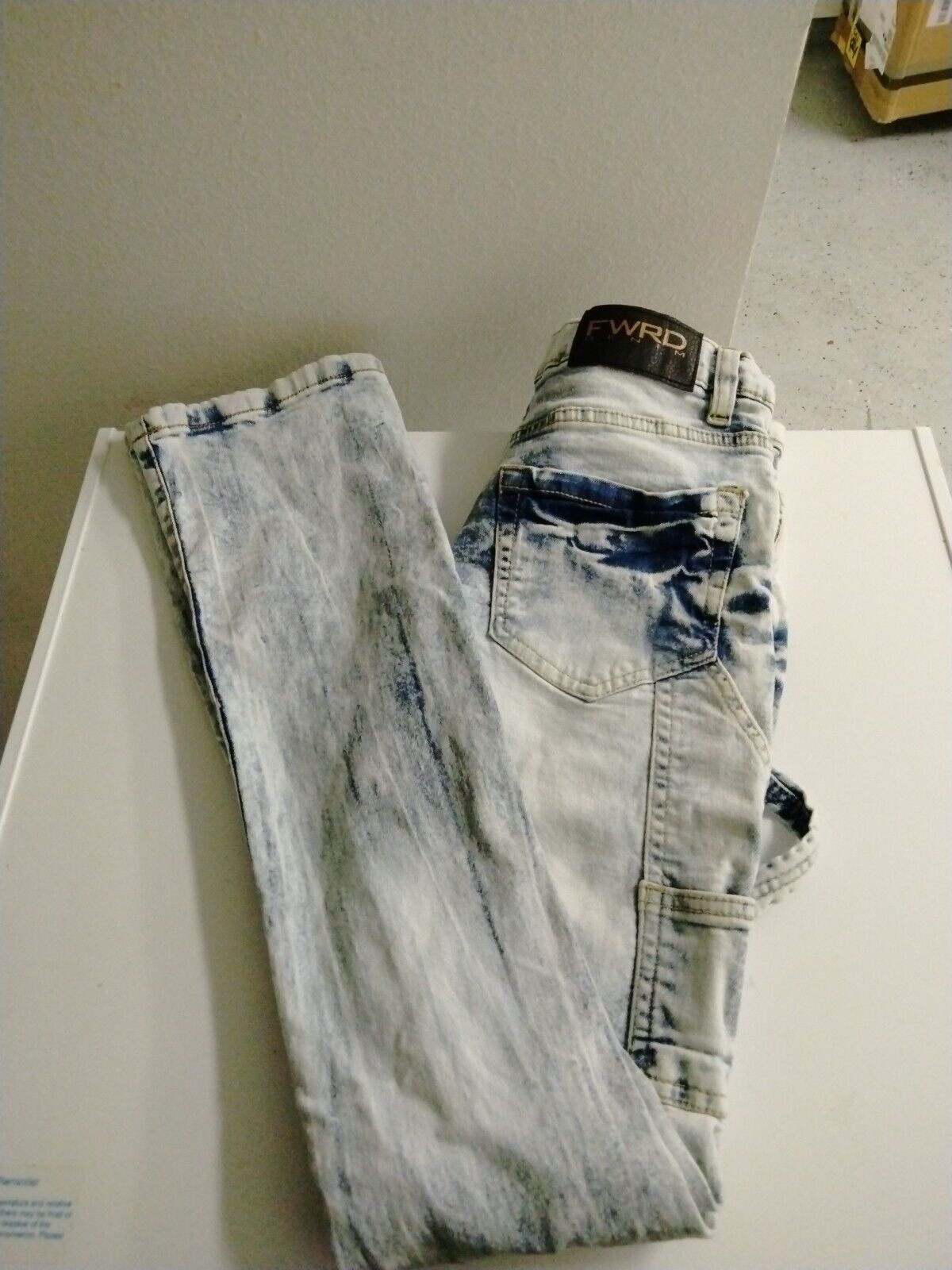 Kids 32/30 FWRD DENIM & CO. Stacked Jagged Denim Jeans