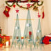 Set of 3 Tower Shaped Christmas Trees (3ft/3.5ft/4ft) Artificial Xmas Metal