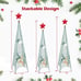 Set of 3 Tower Shaped Christmas Trees (3ft/3.5ft/4ft) Artificial Xmas Metal