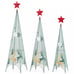 Set of 3 Tower Shaped Christmas Trees (3ft/3.5ft/4ft) Artificial Xmas Metal