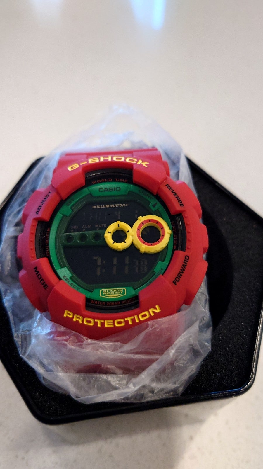 G Shock watch GD100rf rare Rastafarian Red