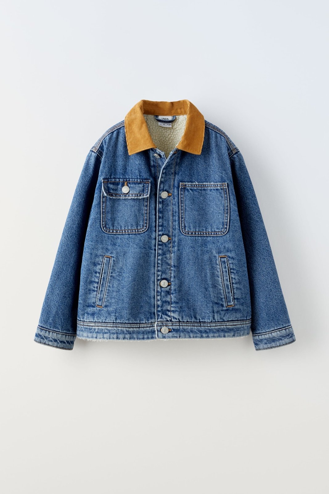 Zara kids boys girls FLEECE TRIM DENIM JACKET 9-10 years