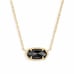 Kendra Scott Elisa Necklace Black Glass Gold Chain