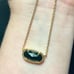 Kendra Scott Elisa Necklace Black Glass Gold Chain