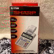 SHARP EL1750V 12 DIGIT DESKTOP PRINTING CALCULATOR HAS A 12 DIGIT, LCD DISPLAY W