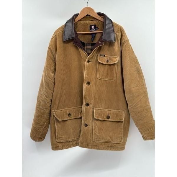 Ralph Lauren Chaps Jacket Men XL Tan Corduroy Flannel Western Chore Yellowstone